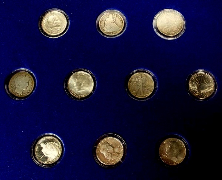 Set-Of-10-Shiny-Silver-Half-Dollars-...-Gag